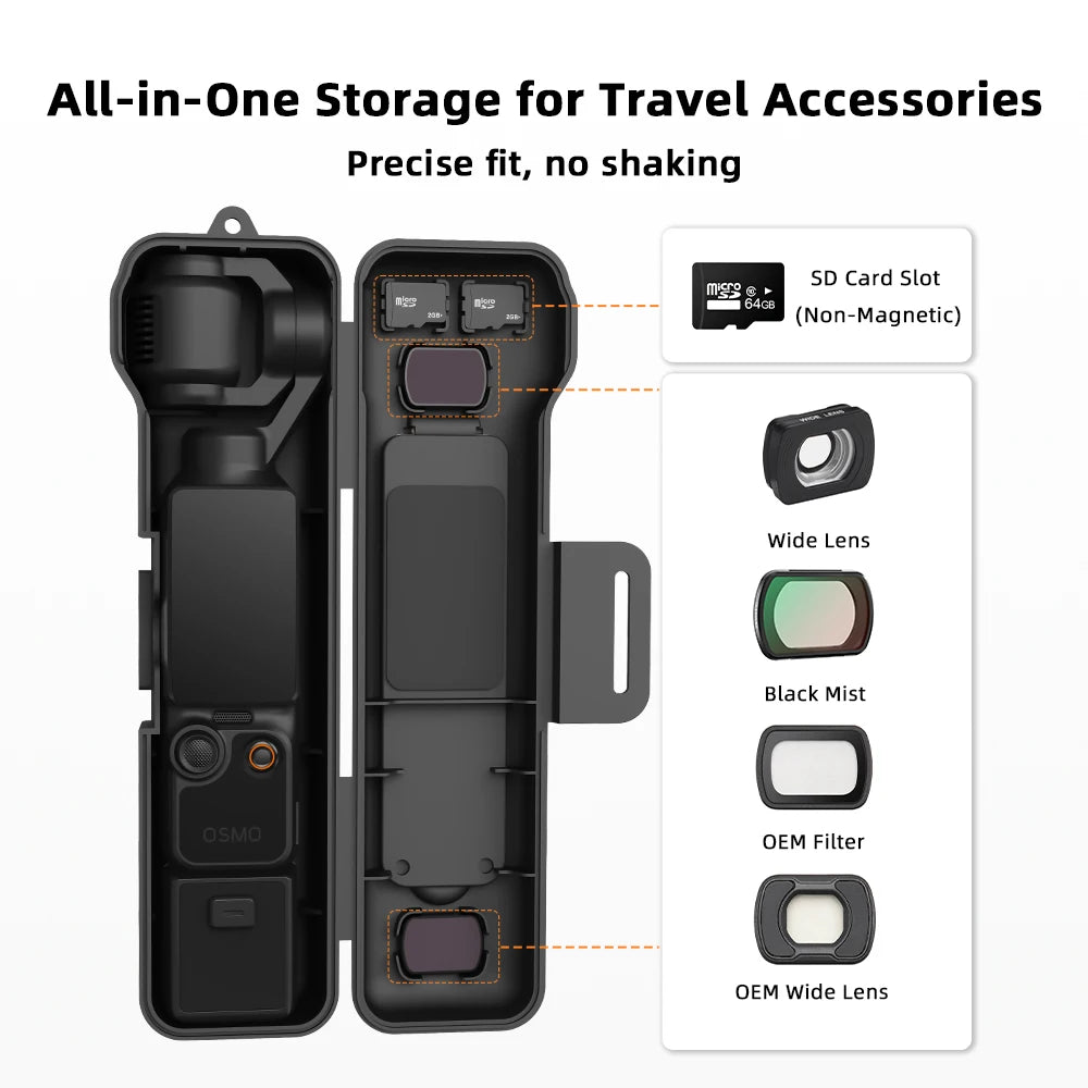 BRDRC Protective Cover for DJI Osmo Pocket 4 Anti Scratch Anti Dust Hard Case With Strap Portable Box