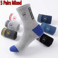 5 Pairs Men's Mid-Calf Socks Cotton Breathable Warm Sports Socks Autumn Winter Sweat-Absorbing Long Casual Trendy Style