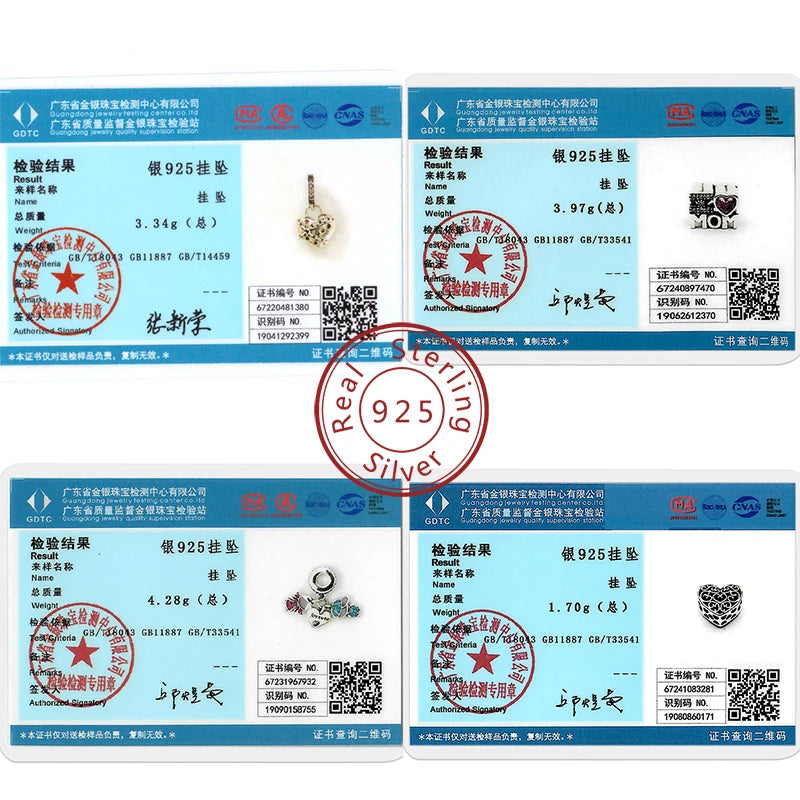 Charms Beads 925 Sterling Silver Tree of Life Peach Heart Sweet Love Charms Fit Pendants Bracelets Necklaces Women Jewelry Gift