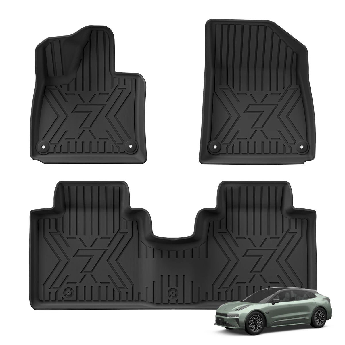LUCKEASY Left /Right Drive for Zeekr 7X 2024-2026 Car Floor Mats Cargo Liner Backrest Trunk Pad Foot Mat All Weather Accessories