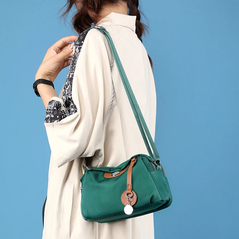 Fashion Nylon Shoulder Bags For Women Waterproof Shell Crossbody Bag Fashion Solid Color Messenger Handbags Shopping Purse