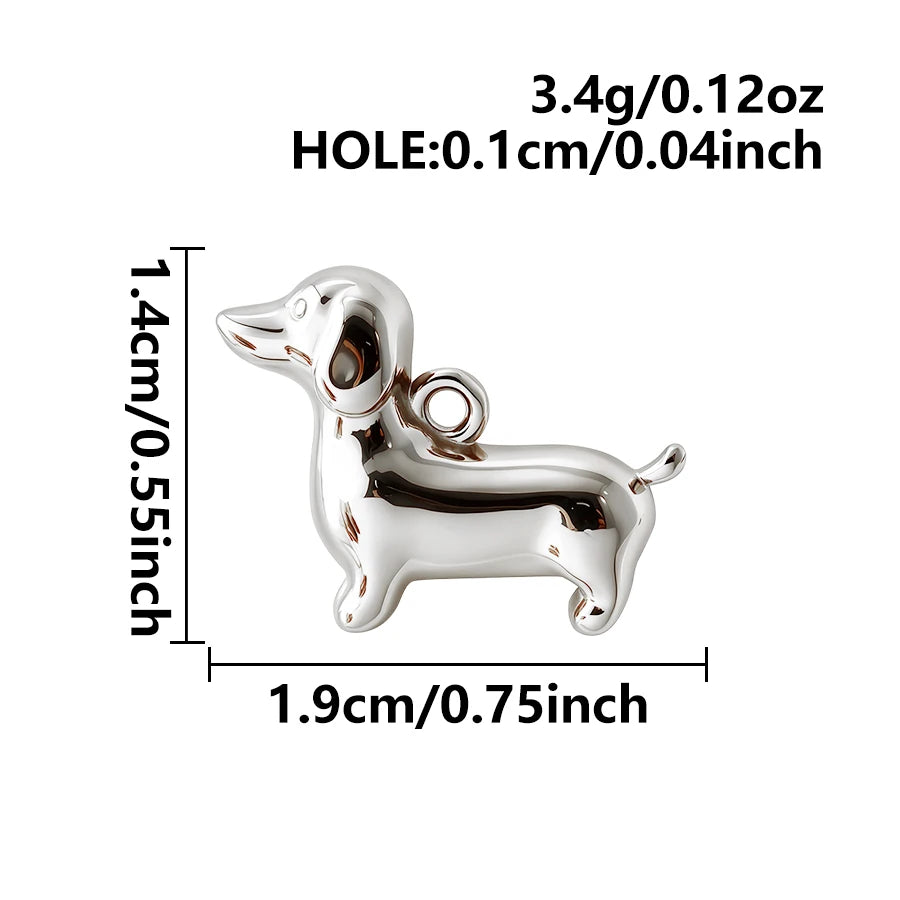 5pcs Lovely Animal Series Pendant Dog Bird Gold Plated 3D Stainless Steel Charms For DIY Jewelry Accessory in Furnace Waterproof