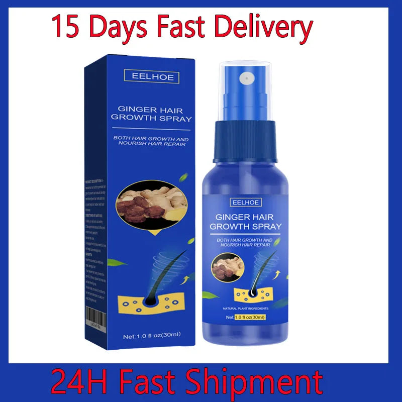 Ginger Hair Growth Spray Anti Hair Fall Hair Loss Treatment Hair Growth Essence Oil for Men Women Hair Treatment