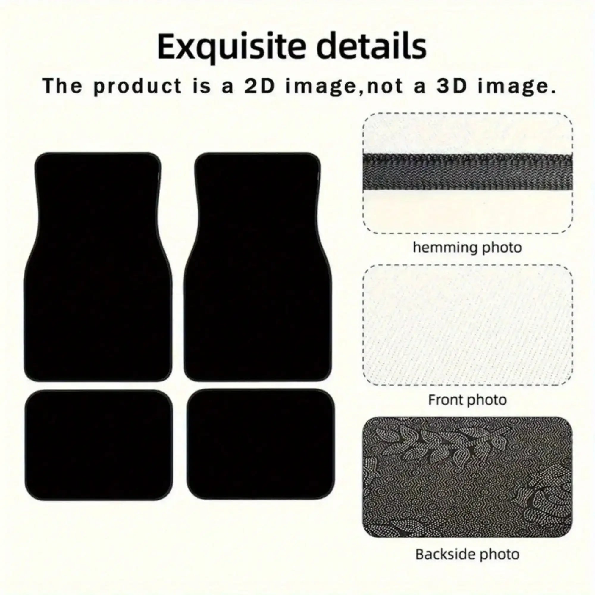 Set of Four Car Floor Mats. Elegantly Crafted Mats Featuring Designs. Ideal for Vehicles, Including Cars, Trucks