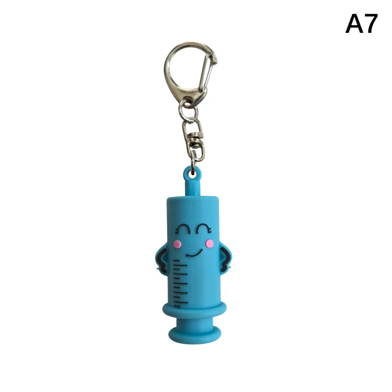 Syringe-Shaped Ampoule Bottle Opener Keychain Rubber Cutter Aid Medication Vial Breaker Tool For Home Nurses And Doctors