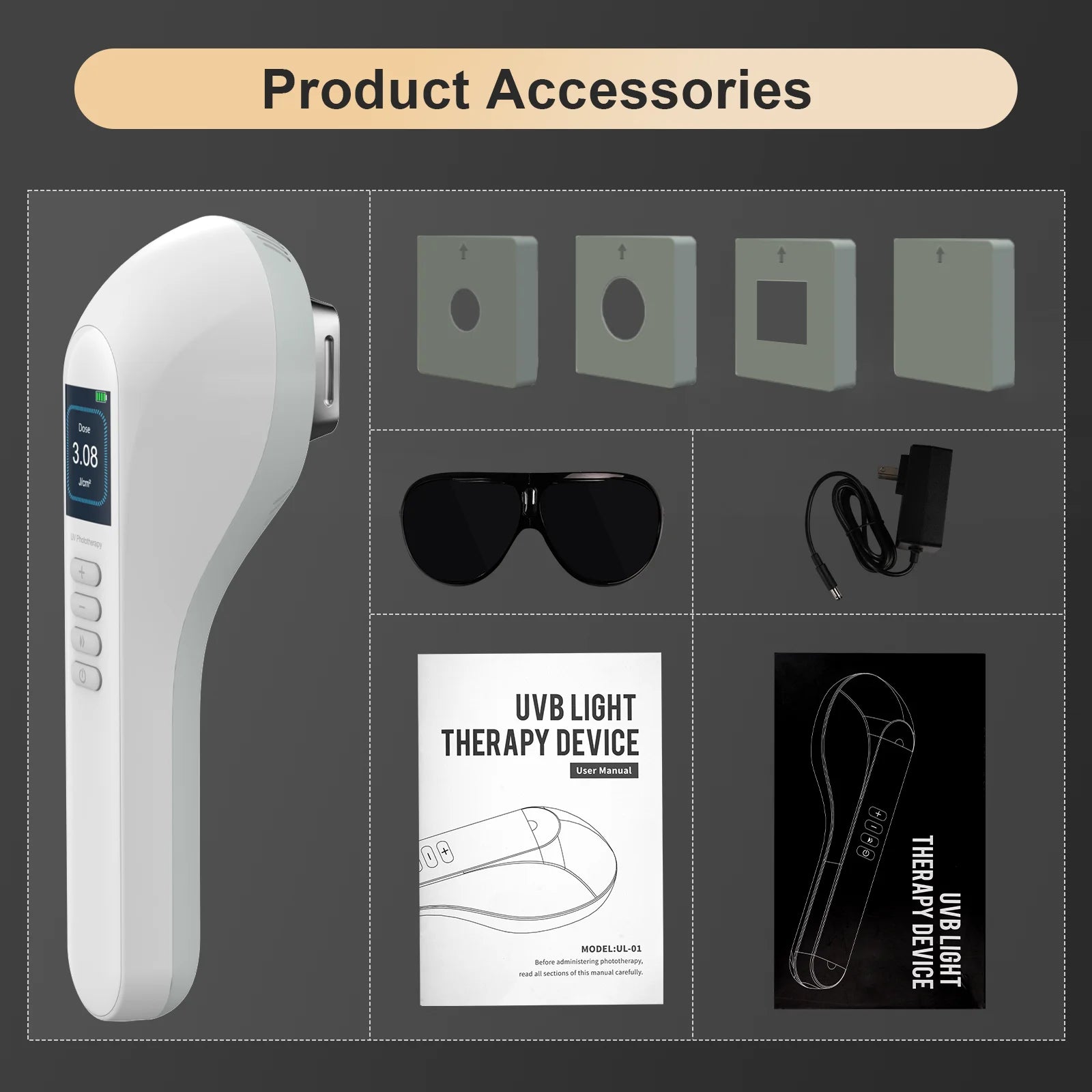 KTS Vitiligo Lamp for Home Use 308nm UVB Lamp for Vitiligo Phototherapy Light Therapy for Psoriasis Spots Eczema Skin Disease