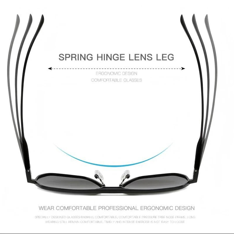 Luxury Metal Photochromic Sunglasses Men Women Fashion Polarized Sun Glasses Stylish Chameleon Anti-glare Driving Shades UV400