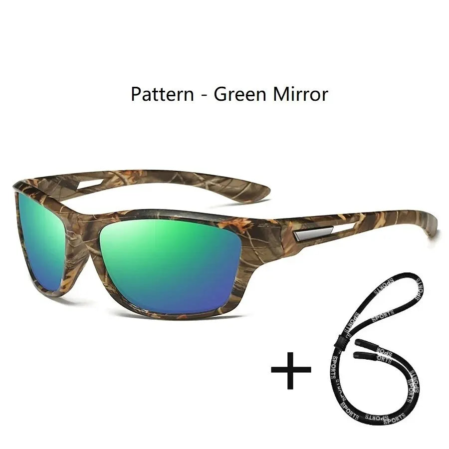 Fashion Camouflage Pattern Sports Sun Glasses With Chain Men Women Cycling Climbing Skiing Sunglasses Driving Eyewear