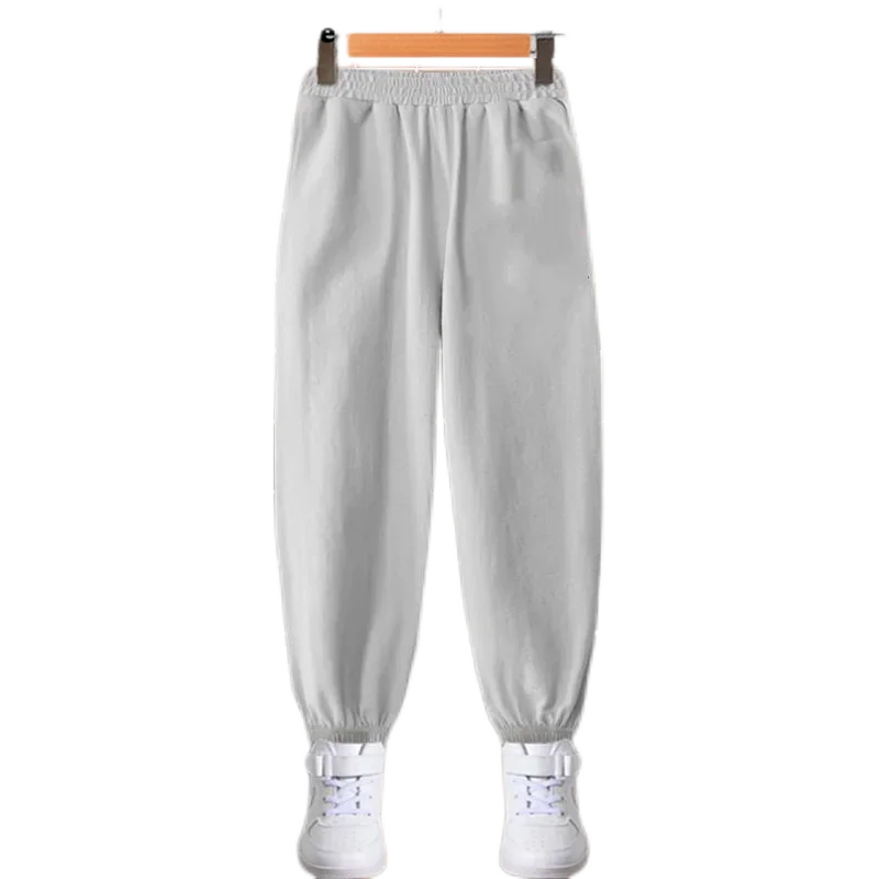 Summer Kids Pants Baby Boys Casual Solid Trousers Cotton Spring Loose Anti Mosquito Pants for Children 3-14T