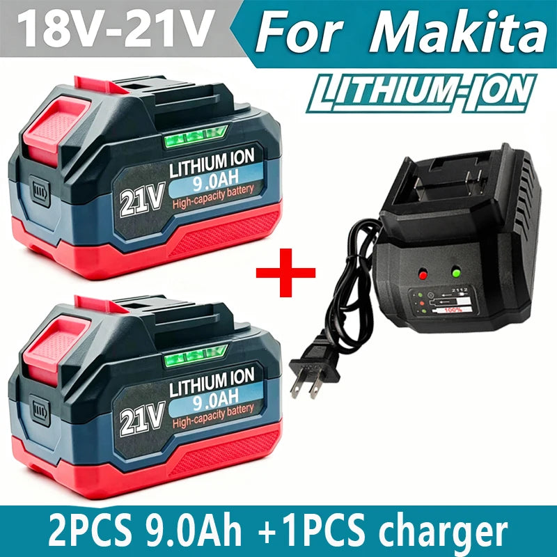 21V 6/9/12AH For Makita 18V Battery Power Tools Li-ion Replacement LXT BL1850 BL1860 DDF487 for 18V Screwdriver with BMS -