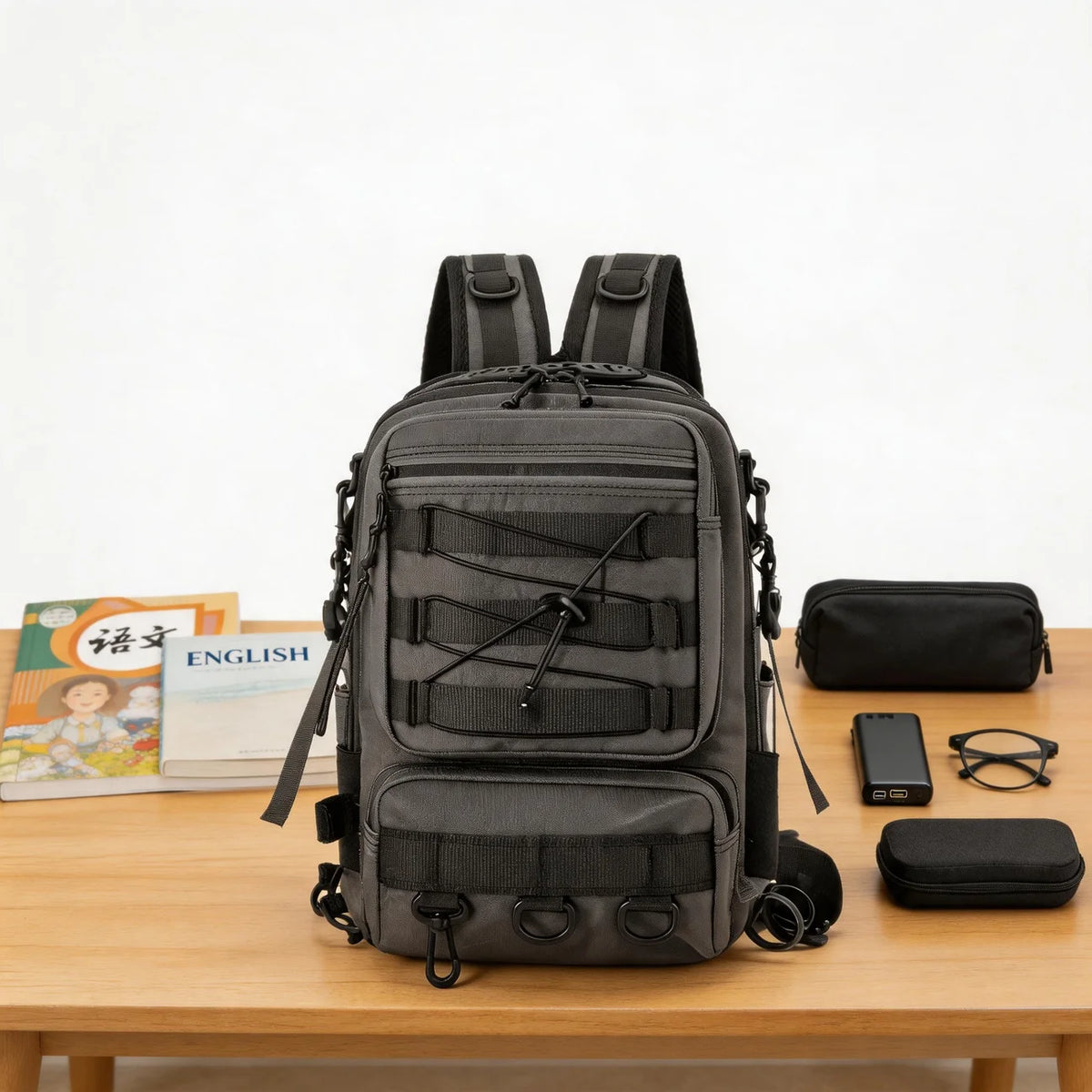 25L Lightweight Fishing Daypack Hiking Travel Backpack with Chest Strap, Ideal for Outdoor Adventures and Commuting