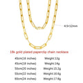 ORSA JEWELS 14K Gold Plated Genuine 925 Sterling Silver Paperclip Neck Chain 6/9.3/12mm Link Necklace for Women Men Jewelry SC39