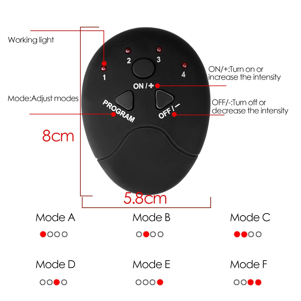 Electric Wireless EMS Muscle Stimulator Buttocks Hip Trainer Abdominal ABS Exercise Fitness Body Slimming Massager Stickers