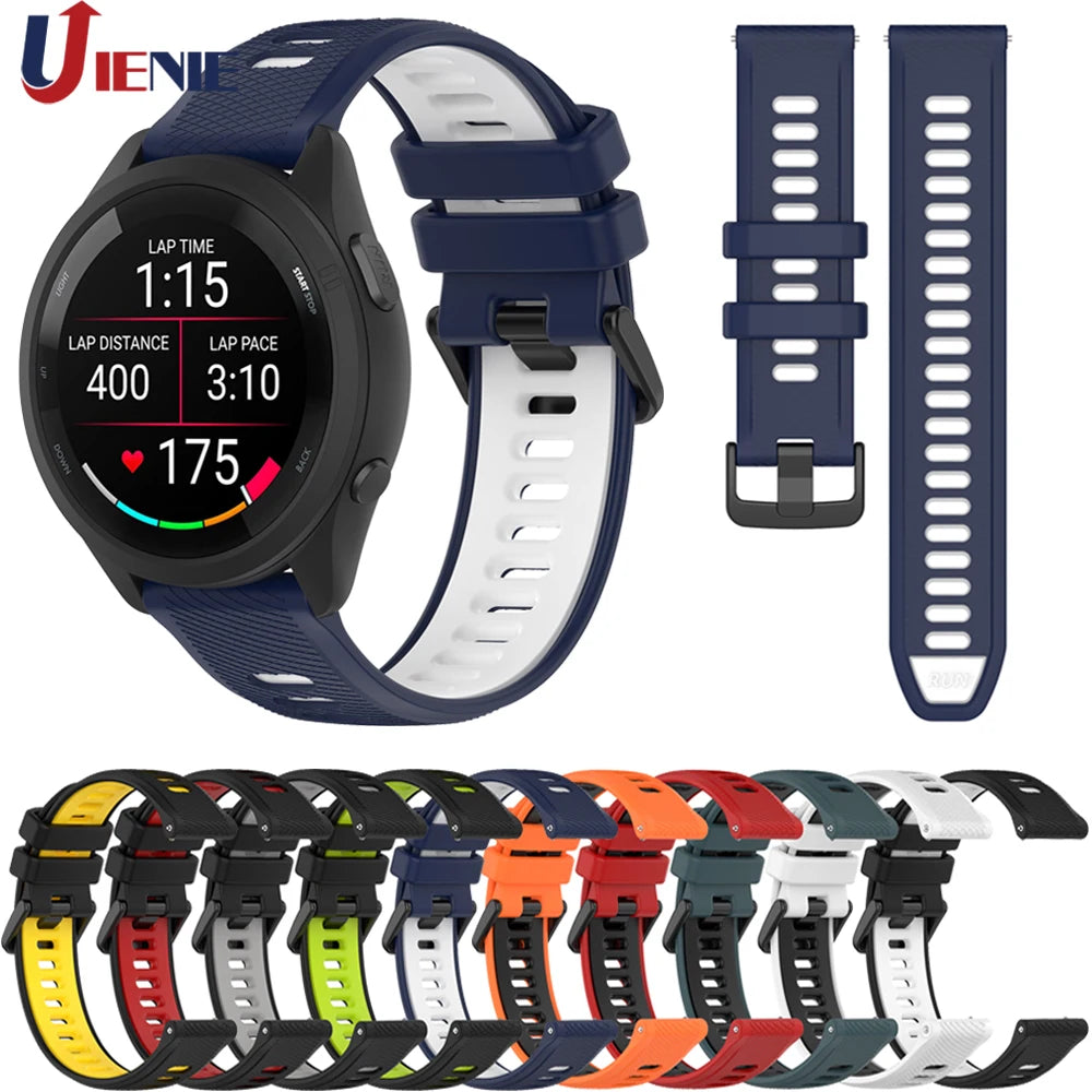 18/20/22mm Silicone Watch Band for Garmin Forerunner 265 265s 965 745 255 245 245M VENU 2 Strap Sport Bracelet Watchband correa