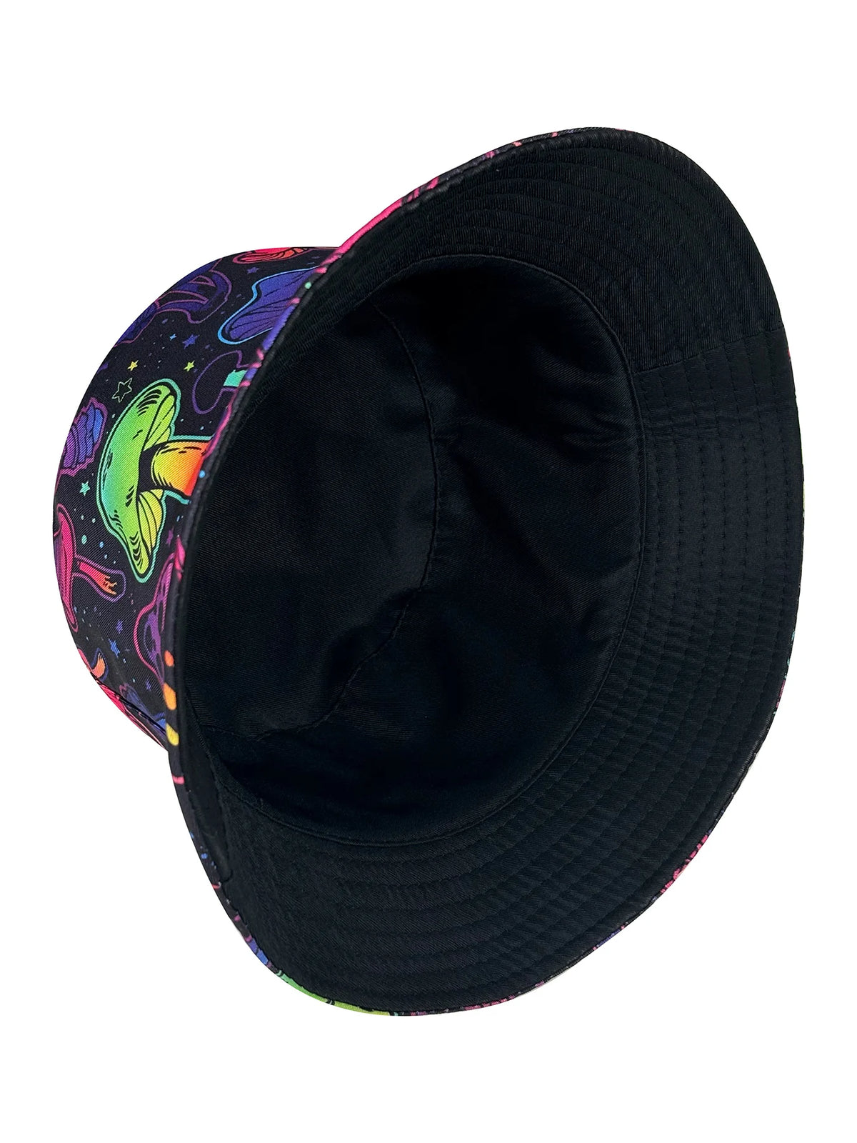 Dreamy Colorful Mushroom Bucket Hat, Reversible Sun Hat, Foldable Stylish Bucket Hat, All-Season Bucket Hat, Suitable for Outdoor Activities and Beach Adventures