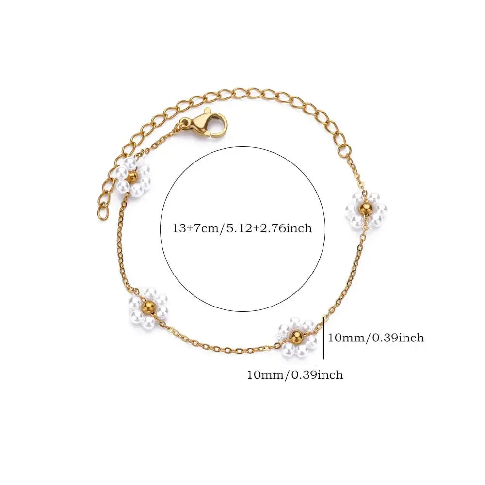 Stainless Steel Beaded Round Snake Chain Bracelets For Women Gold Color Geometric Bracelet Luxury Wedding Party Jewelry Gift