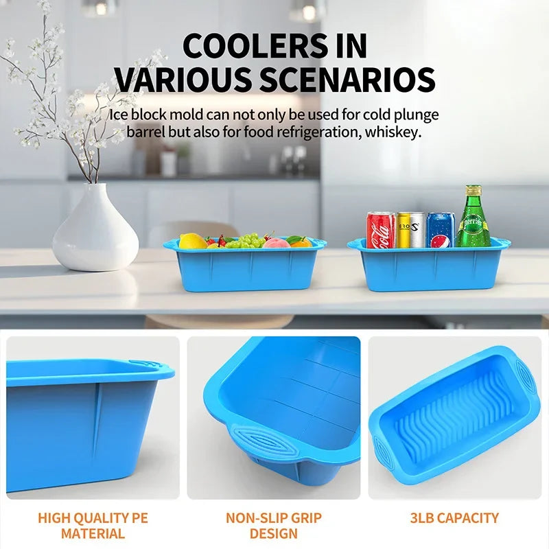 1-10PCS Extra Large Silicone Ice Cube Molds Cold Bath Ice Bucket Making Ice Cubes Cake Baking Molds New Ice Compartment Molds