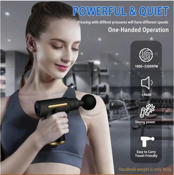 Electric Handheld Percussion Massage Gun Deep Tissue Muscle Massager Ultra Compact Elegant High Torque Body Massage Device Easy Control Relieve Neck Back Muscle Pain Portable Massage Gun Gifts For Men Women