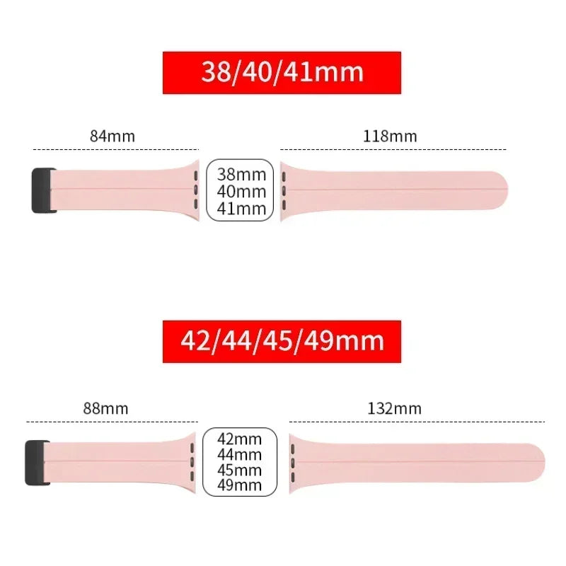 Magnetic Strap For Apple watch ultra band 44mm 45mm 49mm 40mm 41mm 42mm 38mm 45 mm Silicone Bracelet iWatch Series 7 8 se 6 5 3