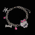 Sweet Cool Spicy Girl Style Monster High Pendant Bone NecklacePersonality Bow Tie Rhinestone Skull Necklace Coquette Accessories