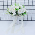 Bridal Bridesmaid Wedding Bouquet White Silk Flowers Roses Handmade  Artificial Bride Mariage Bouquet Wedding Accessories