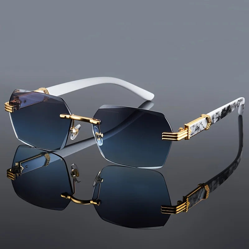 Fashion Rimless Sunglasses Men Women Populare Frameless Sun Glasses Male Female Classic Small Square Summer Traveling Shades