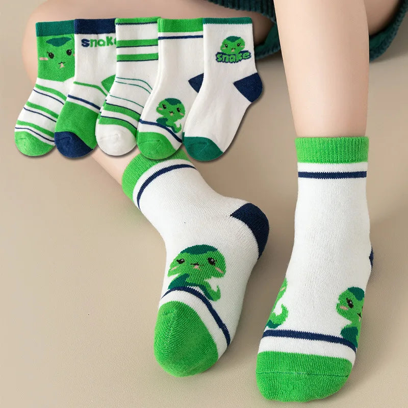 5Pairs Baby Socks Newborn Baby Boy Cute Short Sock 0-1-3-10Y Kids Cotton Toddler Cartoon Soft Children's Sports Socks for Girls