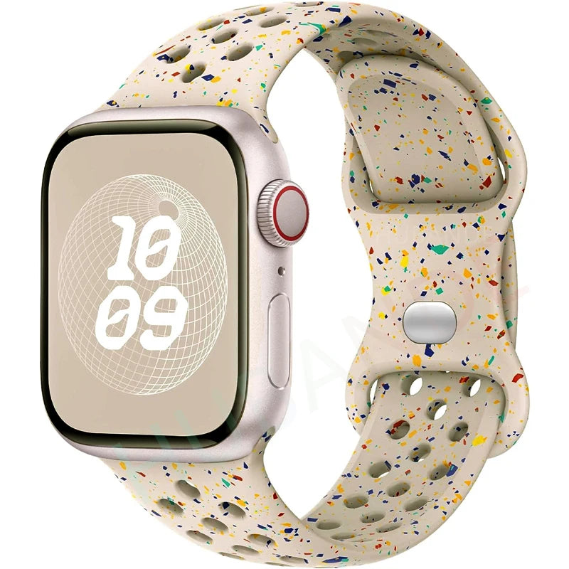 Strap For Apple Watch Band 46mm 44mm 49mm 45mm 40mm 41mm 38 42mm correa Breathable bracelet iwatch series 10 8 SE 7 6 5 9 Ultra