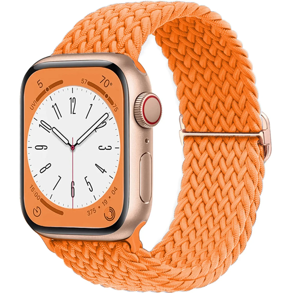 Braided Loop Strap For Apple Watch Ultra Band 49mm 44 45mm 42mm 41mm Nylon Elastic Belt Bracelet iWatch Series 9 8 7 6 5 4 SE 3
