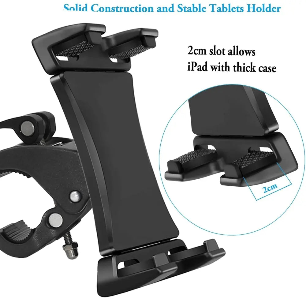 Mount Bracket Gym Treadmill Bike Handlebar Clip Stand Sports Adjustable Tablet Holder Universal 4to13 Inch for iPad 9.7 10.5 Pro