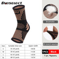 1Pcs Copper Ankle Brace Infused Compression Sleeve Support for Plantar Fasciitis, Sprained Ankle Achilles Tendon Pain Relief