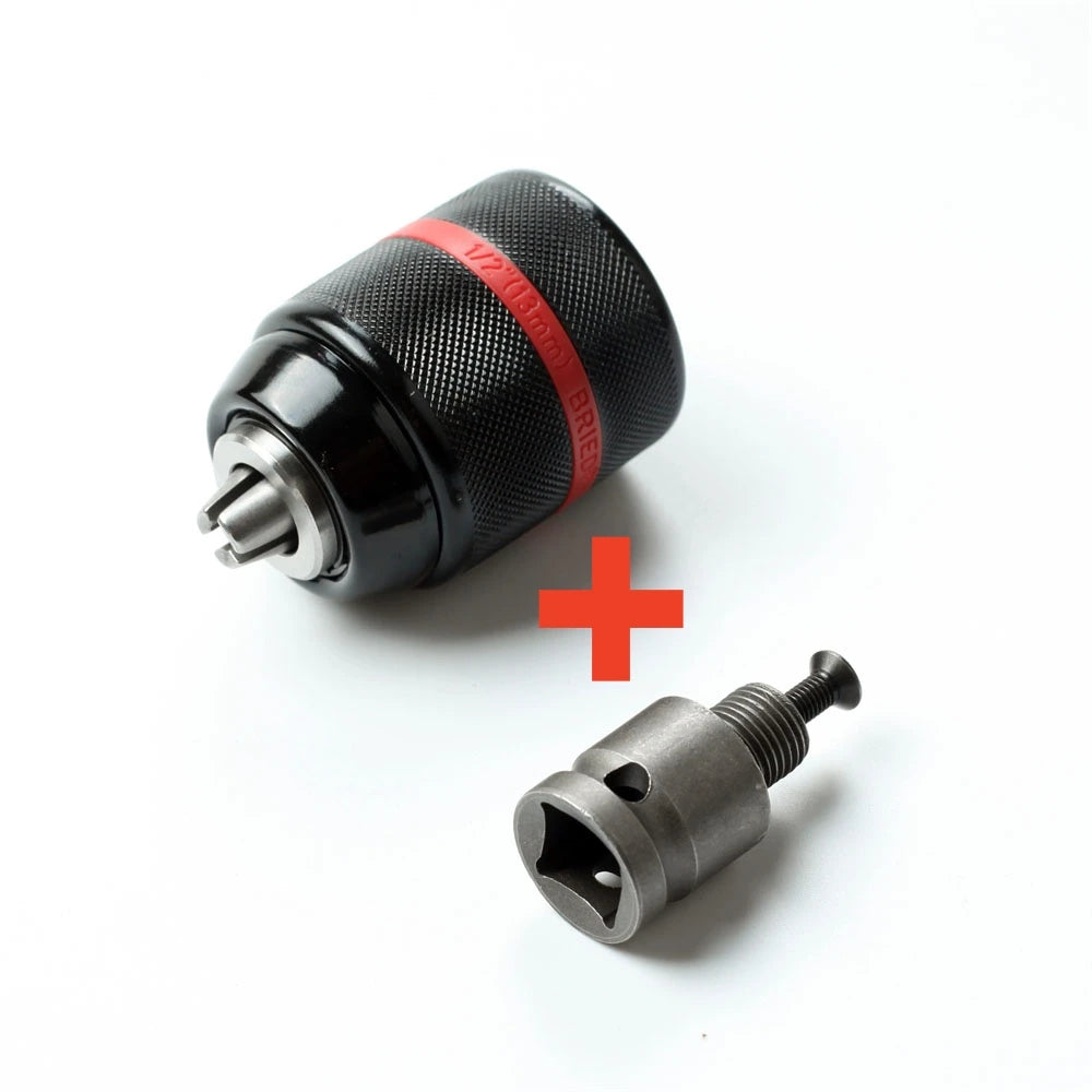 Professional Metal Heavy Duty 1/2-20UNF 1.5-13mm Keyless Drill Chuck Hex Shank/SDS/Socket Square Female Adapter Hardware Tools