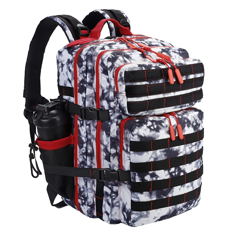 LHI 45L Tactical Backpack for Men and Women Large Athlete Gym Bag Outdoor Sports Hiking Survival Rucksack with Bottle Holder