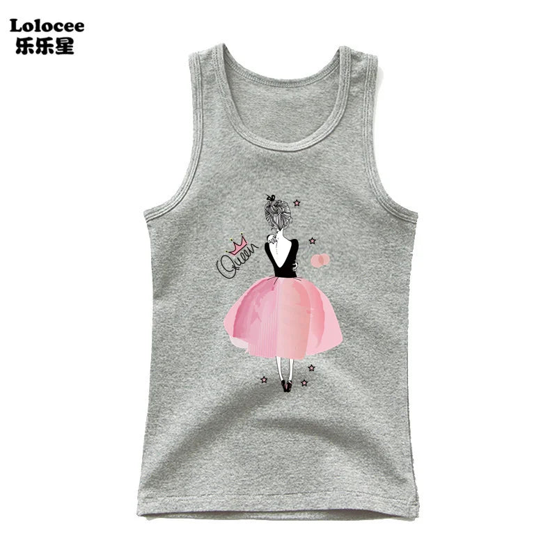 Kids Girl Cute Unicorn Singlet Summer Baby Girls Cotton Tops Toddler Clothes Children Sleeveless Cartoon T-shirts