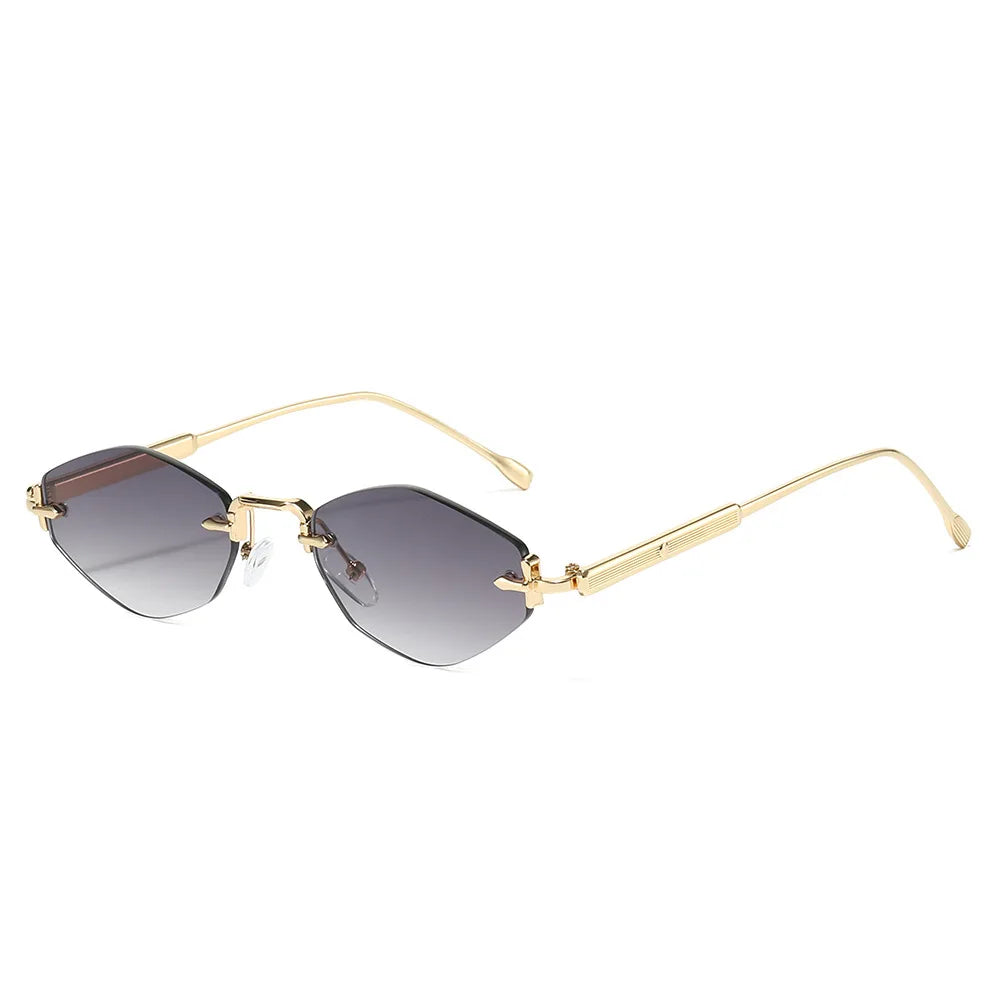 DDDLONG Retro Fashion Rimless Punk Y2k Sunglasses Women Men Sun Glasses Vintage UV400 Outdoor Shades D713