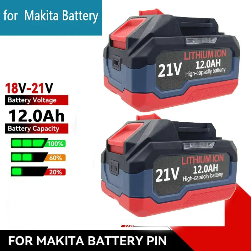 18V 21V 6.0 9.0 12.0Ah Rechargeable Lithium Battery For Makita 18v Power Tools Cordless Wrench Saw Drill Grinder Screwdriver .