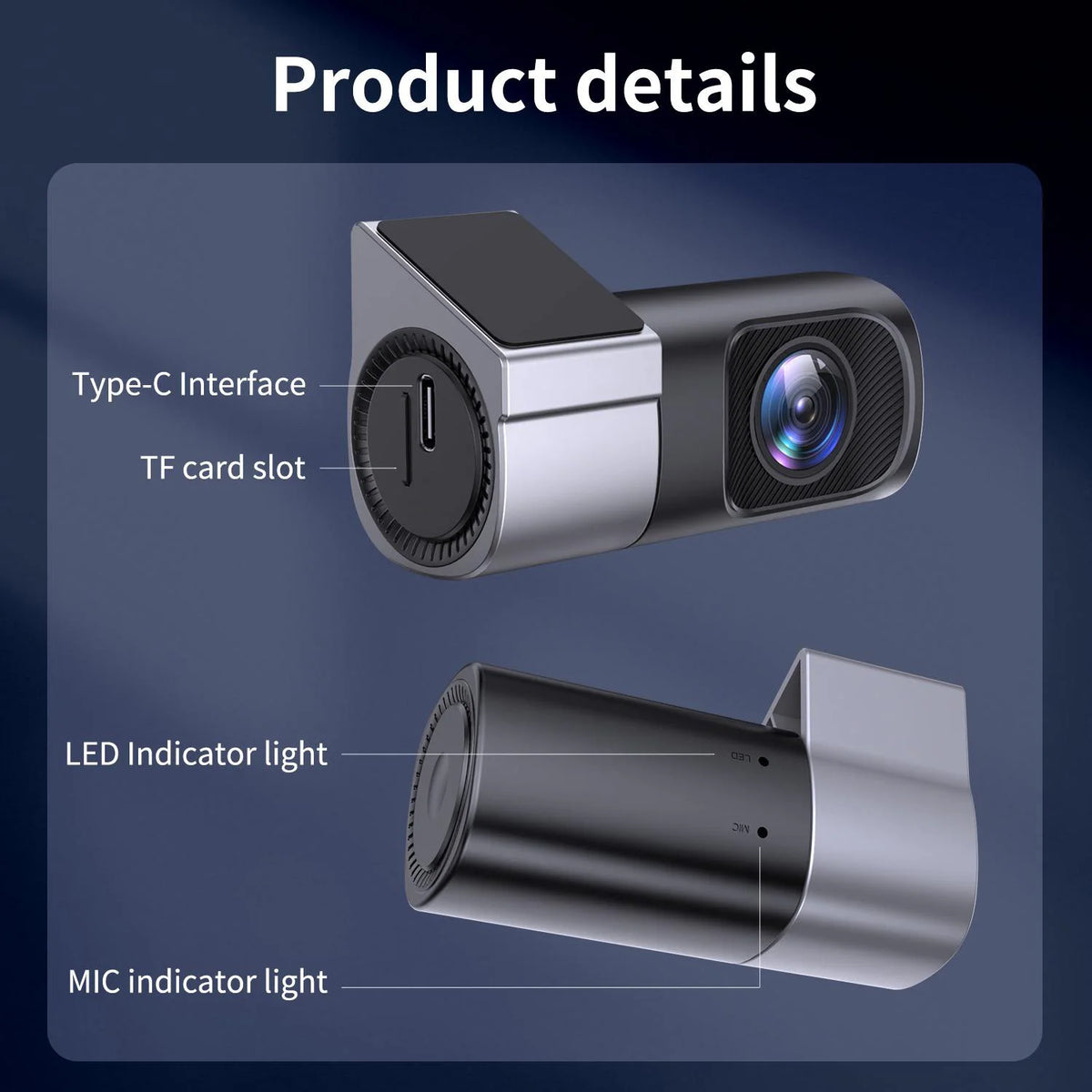 1080P Mini Hidden Dashcam for Car, Night Vision Dashboard Camera with 32GB Memory Card Included, 24-Hour Parking Monitoring, Loop Recording, Gravity Sensor, Mobile App Control, Car Safety Accessory