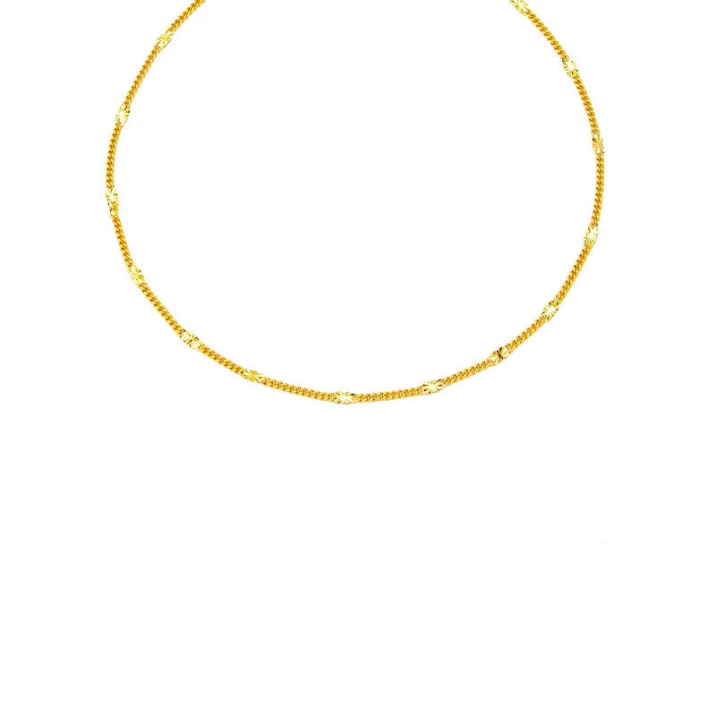 Luxury 24K 9999 Pure Gold real gold Women's Necklace