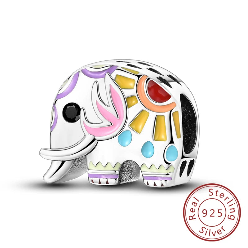 Hot Sale Charm Bead Pendant 925 Sterling Silver Firefly Love Heart Cats Dogs Sunflower Charm for Bracelet Women DIY Jewelry Gift