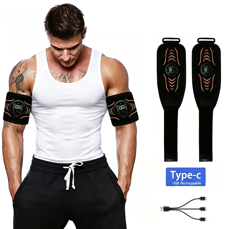 Smart Muscle Stimulator Arm Trainer Muscle Toner Arm Shaping Slimming Massager Home Gym Fitness Equiment  USB Recharge