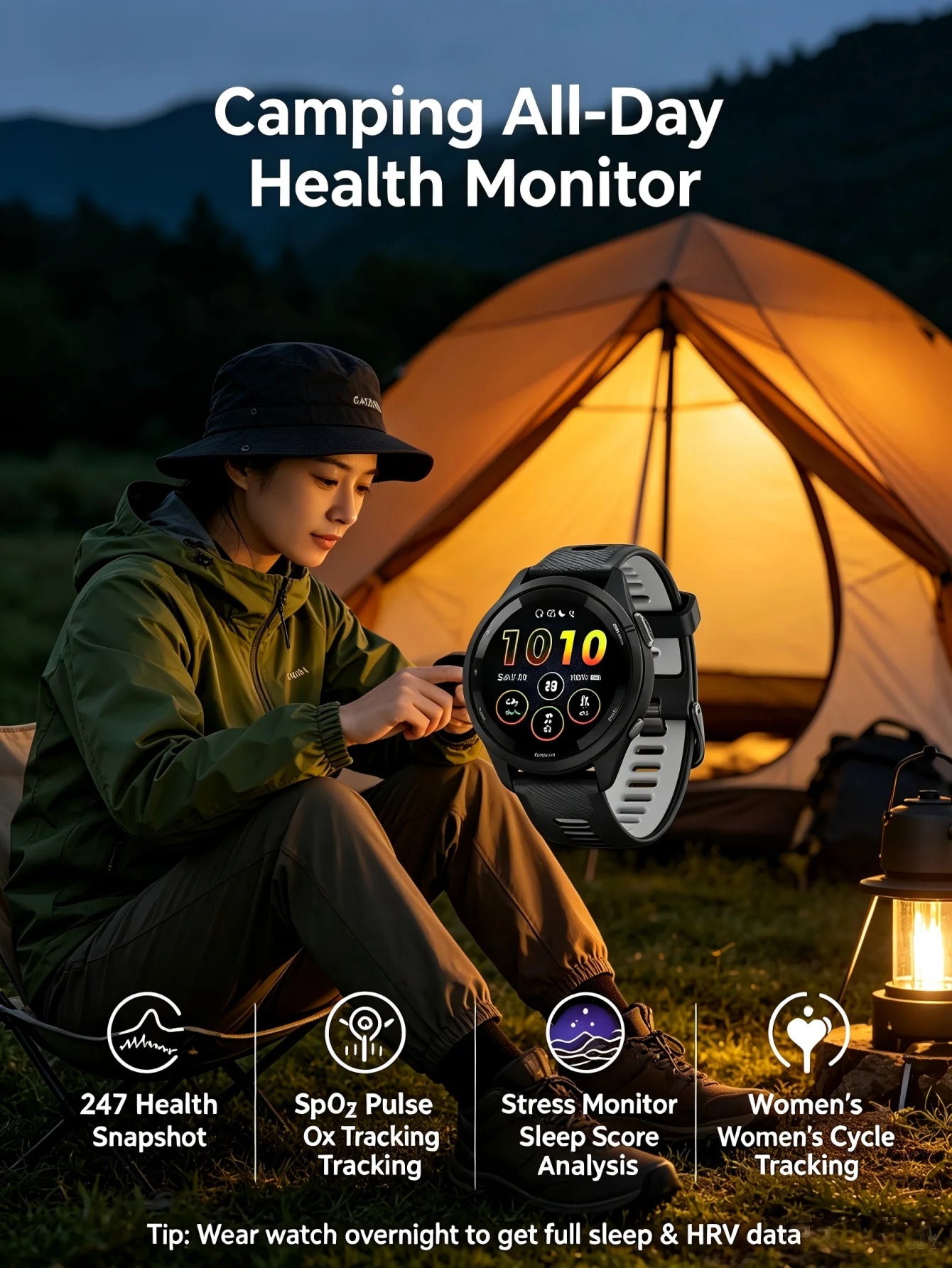 Garmin Forerunner 265 Outdoor GPS Smartwatch, Multi-Band Navigation with Topo Map, Altimeter Compass, 24/7 Health Tracking SpO2 Sleep Monitor, Cycling Running Hiking Triathlon