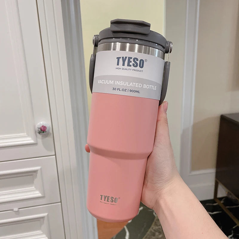 900ML Tyeso Stainless Steel Coffee Cup Cold And Hot Double-layer Insulated Cup Tumbler Thermo Water Bottle Car Travel Mug