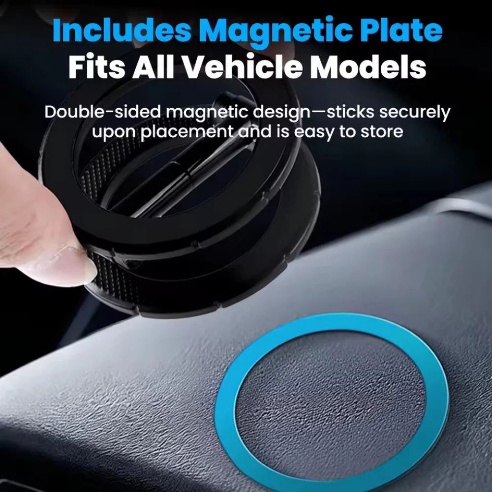 1 PC Portable Foldable Magnetic Phone Holder 360° Rotating Double-Sided Car Mount with Double Magnetic Absorption Mobile Stand