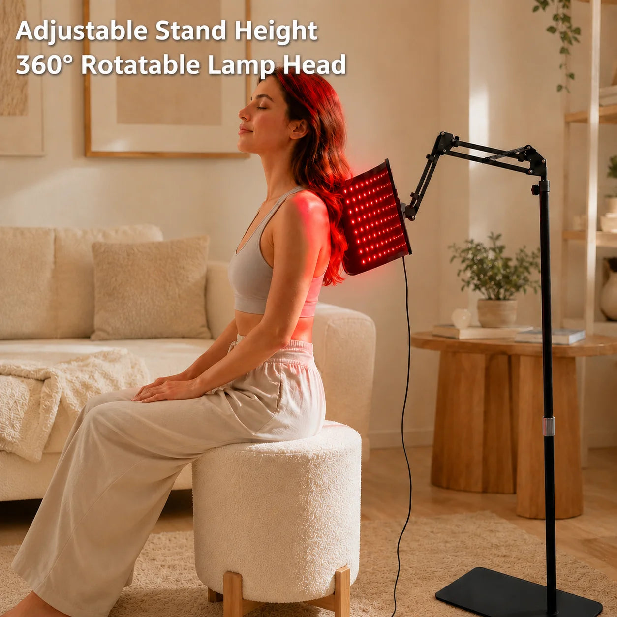 Red Light Lamp For Face and Body Home Use 660nm 850nm Near Infrared Light Panel Device with Adjustable Stand with Timer