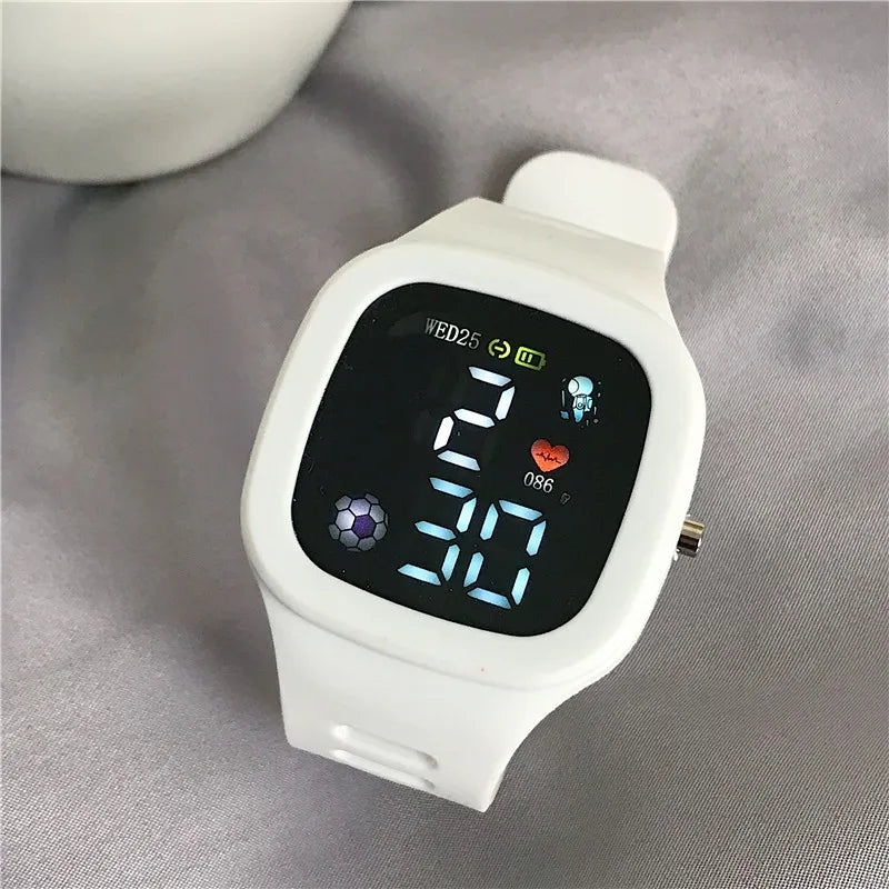 Men Women Watch Led Digital Sports Watch For Kids Boys Girls Square Big Dial Waterproof Silicone Men's Electronic Wristwatch