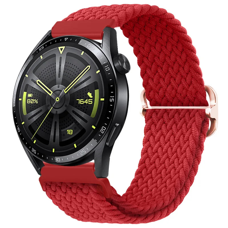 20mm 22mm Braided Solo Loop Strap For Samsung Watch 5/4/3 Active 2/Huawei Watch 3/GT Nylon Elastic Bracelet Amazfit GTR/GTS Belt