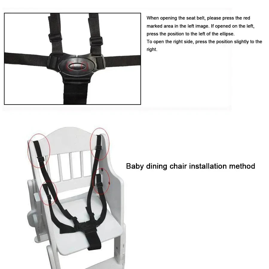 Baby Universal 5 Point Harness High Chair Safe Belt Seat Belts for Stroller Pram Buggy Children Kid Pushchair Child Dining Chair