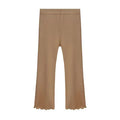 Children Summer Solid Color Thin Ribbed Knit Flared Pants Girls Casual Trousers Korea Fashion Pants Girl Princess Style Capris