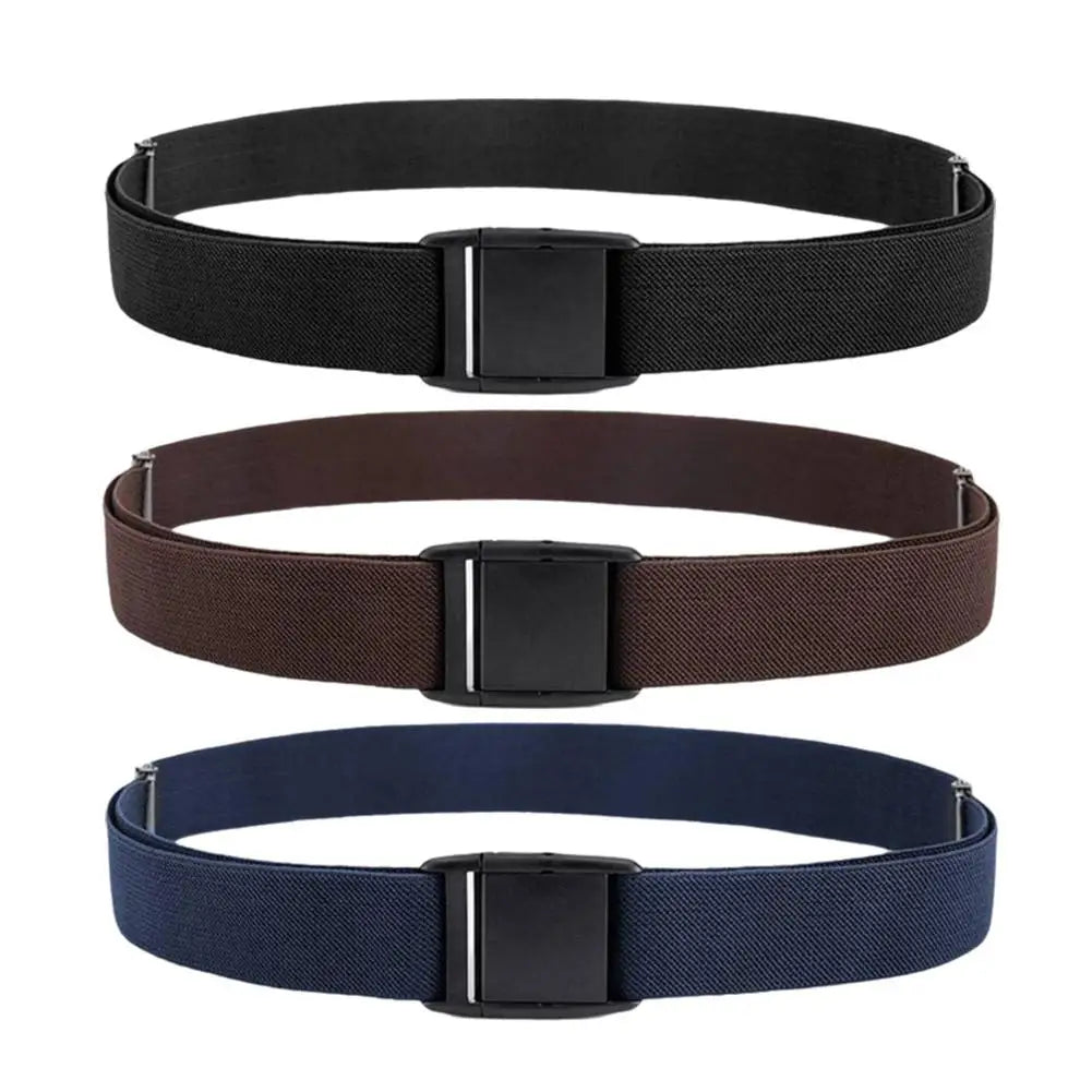 Unisex Stretch Belt Invisible Elastic Waistband No Show Flat Buckle for Jeans Pants Dresses Men Women Adjustable Comfort Belt
