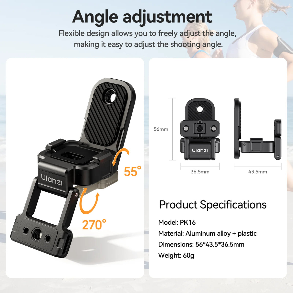 Ulanzi PK16 Pocket3 Magnetic Mount for DJI Osmo Pocket4 3 Quick Release Adapter Frame Holder Outdoor Travel Vlogging Accessories